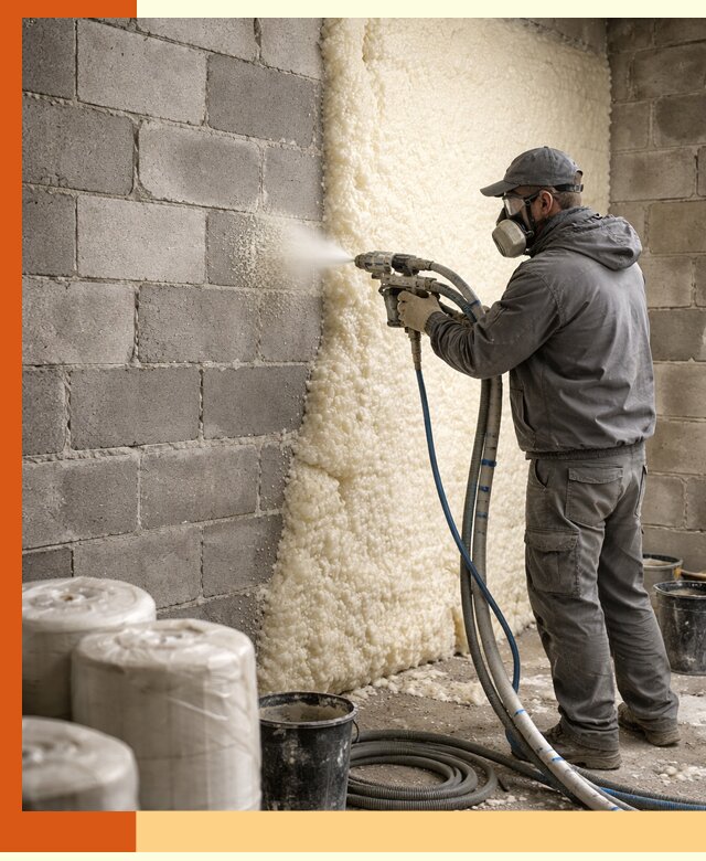 Утепление блочной стены ППУ в Стерлитамаке качественно и надёжно